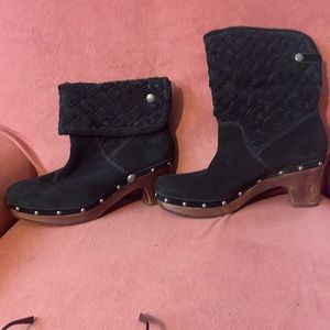 UGG Australia Linnea winter boots women’s size 8 EU 39 black leather